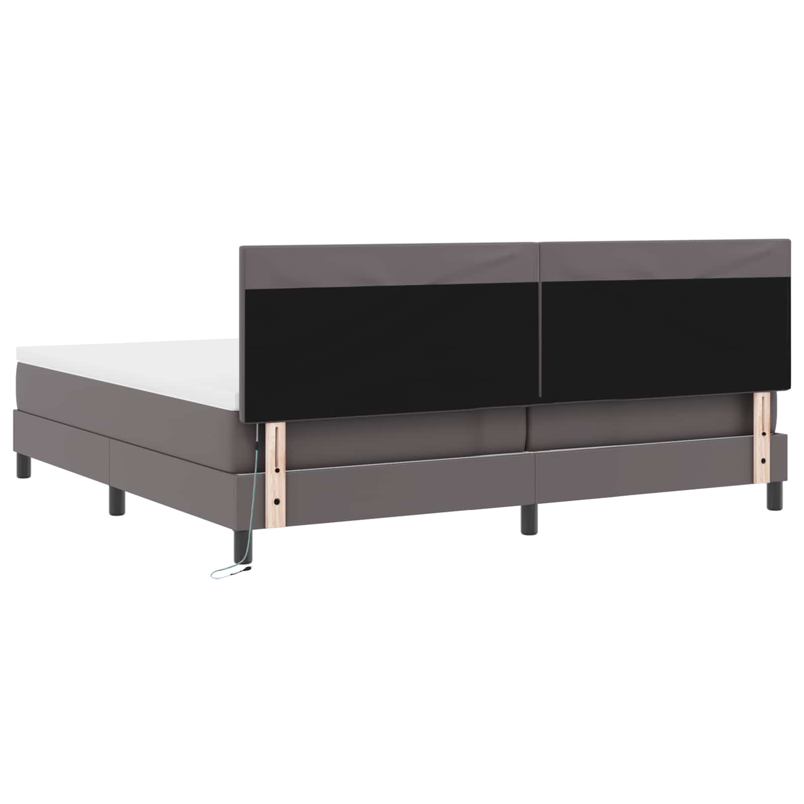 Postel s boxspringem s matrací Šedá 200 x 200 cm Umělá kůže - obrázek 10
