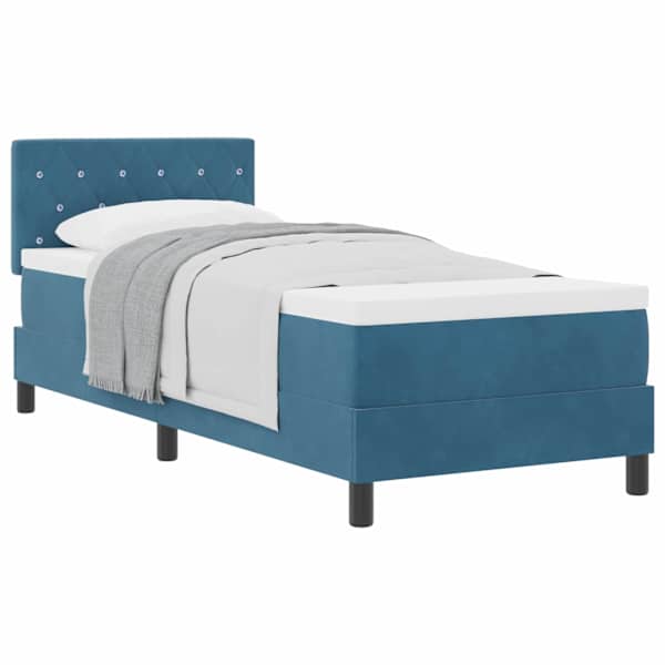vidaXL Karbi vedrumadrats madratsiga Tumesinine 80 x 200 cm Samet