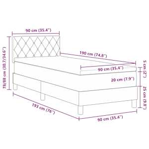 Postel s boxspringem s matrací s čelo Růžová 90 x 190 cm samet - obrázek 12
