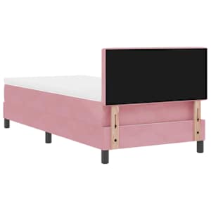 Postel s boxspringem s matrací s čelo Růžová 100 x 200 cm samet - obrázek 9
