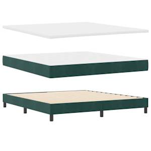 Postel s boxspringem s matrací Tmavě zelená 180 x 200 cm samet - obrázek 5
