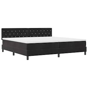 Postel s boxspringem s matrací s čelo Černá 200 x 200 cm samet - obrázek 4