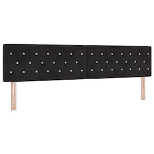 Postel s boxspringem s matrací s čelo Černá 200 x 200 cm samet - obrázek 6