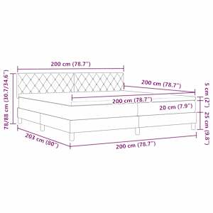 Postel s boxspringem s matrací Tmavě zelená 200 x 200 cm samet - obrázek 12