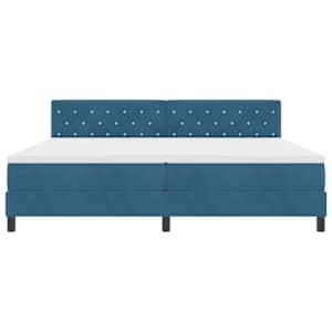 Postel s boxspringem s matrací Tmavě modrá 200 x 200 cm samet - obrázek 7
