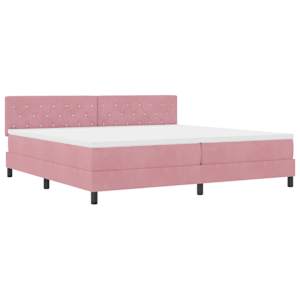 Postel s boxspringem s matrací s čelo Růžová 200 x 200 cm samet - obrázek 4