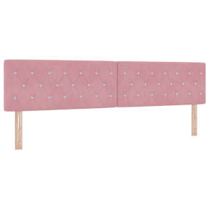 Postel s boxspringem s matrací s čelo Růžová 200 x 200 cm samet - obrázek 6