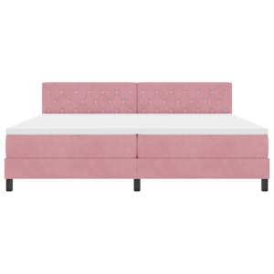 Postel s boxspringem s matrací s čelo Růžová 200 x 200 cm samet - obrázek 7