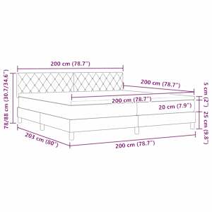 Postel s boxspringem s matrací s čelo Růžová 200 x 200 cm samet - obrázek 12
