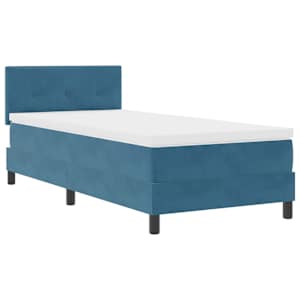 Postel s boxspringem s matrací Tmavě modrá 80 x 200 cm samet - obrázek 4