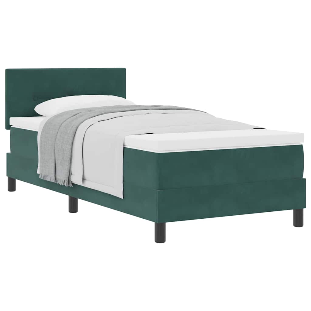 Thumbnail - vidaXL Boxspringbett mit Matratze Dunkelgrün 90 x 200 cm Stoff