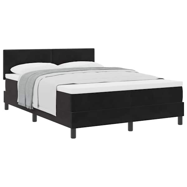 vidaXL Karbi vedrumadrats peaga Must 140 x 190 cm Samet