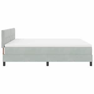 Postel s boxspringem s čelo Světle šedá 180 x 200 cm samet - obrázek 8