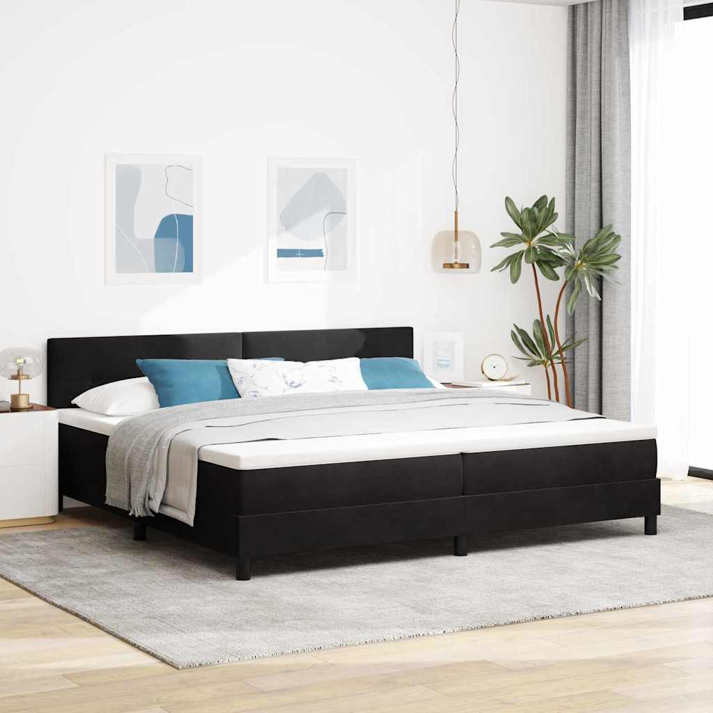 Boxspringbett mit Matratze Schwarz 200x200 cm Samt