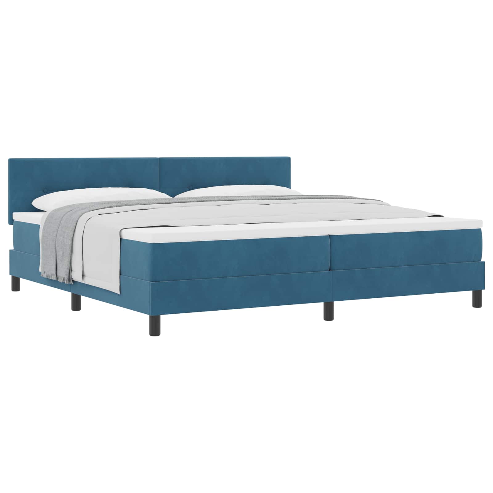 Thumbnail - vidaXL Boxspringbett mit Matratze Dunkelblau 200 x 200 cm Samt