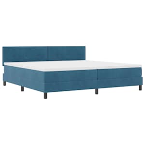 Postel s boxspringem s čelo Tmavě modrá 200 x 200 cm samet - obrázek 3