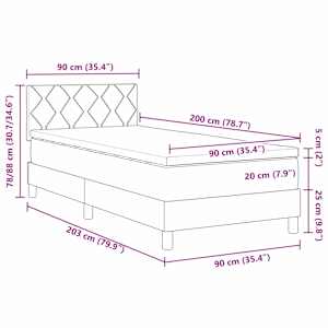 Postel s boxspringem s matrací s čelo Růžová 90 x 200 cm samet - obrázek 12