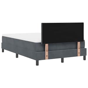 Postel s boxspringem s čelo Tmavě šedá 120 x 190 cm samet - obrázek 9