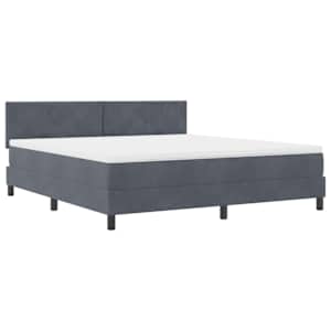 Postel s boxspringem s čelo Tmavě šedá 180 x 200 cm samet - obrázek 4