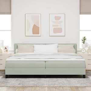 Postel s boxspringem s čelo Světle šedá 200 x 200 cm samet - obrázek 3