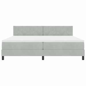 Postel s boxspringem s čelo Světle šedá 200 x 200 cm samet - obrázek 7
