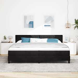 Postel s boxspringem s čelo Černá 200 x 200 cm samet - obrázek 3