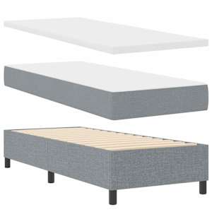 Postel s boxspringem s matrací Světle šedá 80 x 200 cm textil - obrázek 6