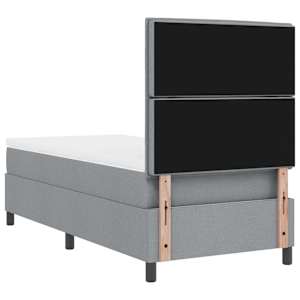 Postel s boxspringem s matrací Světle šedá 80 x 200 cm textil - obrázek 9