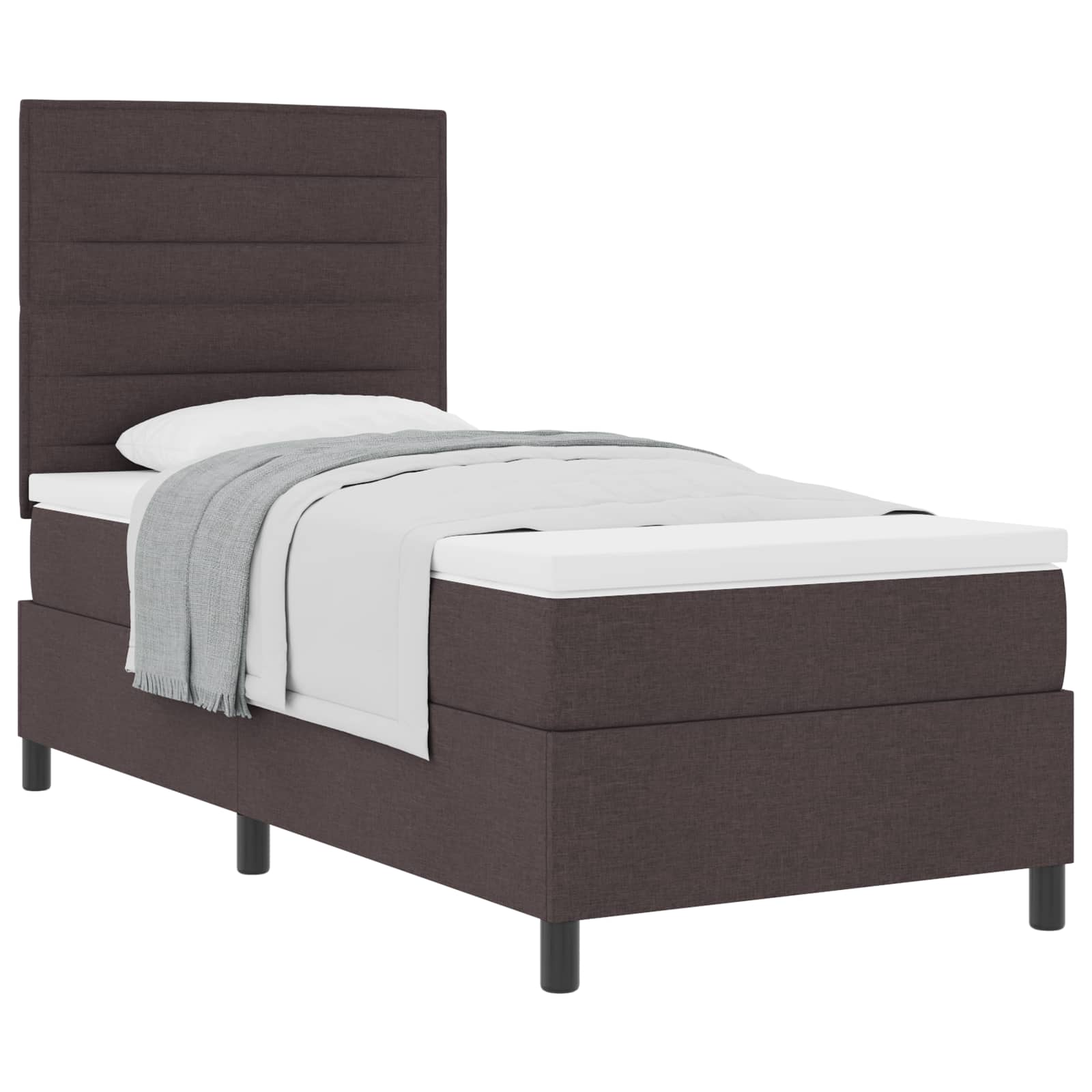 Thumbnail - vidaXL Boxspringbett mit Matratze Dunkelbraun 80 x 200 cm Stoff