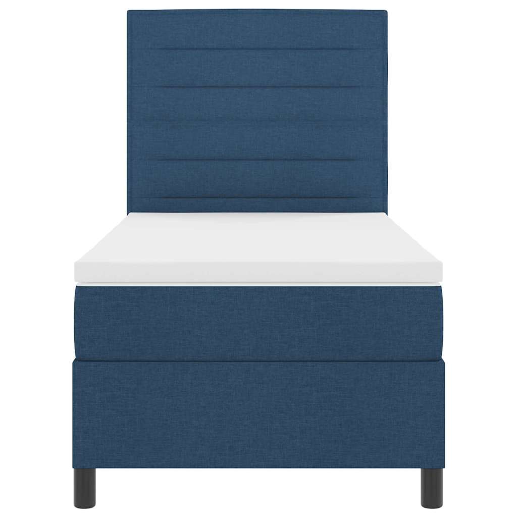 Postel s boxspringem s matrací s čelo Modrá 80 x 200 cm textil - obrázek 7