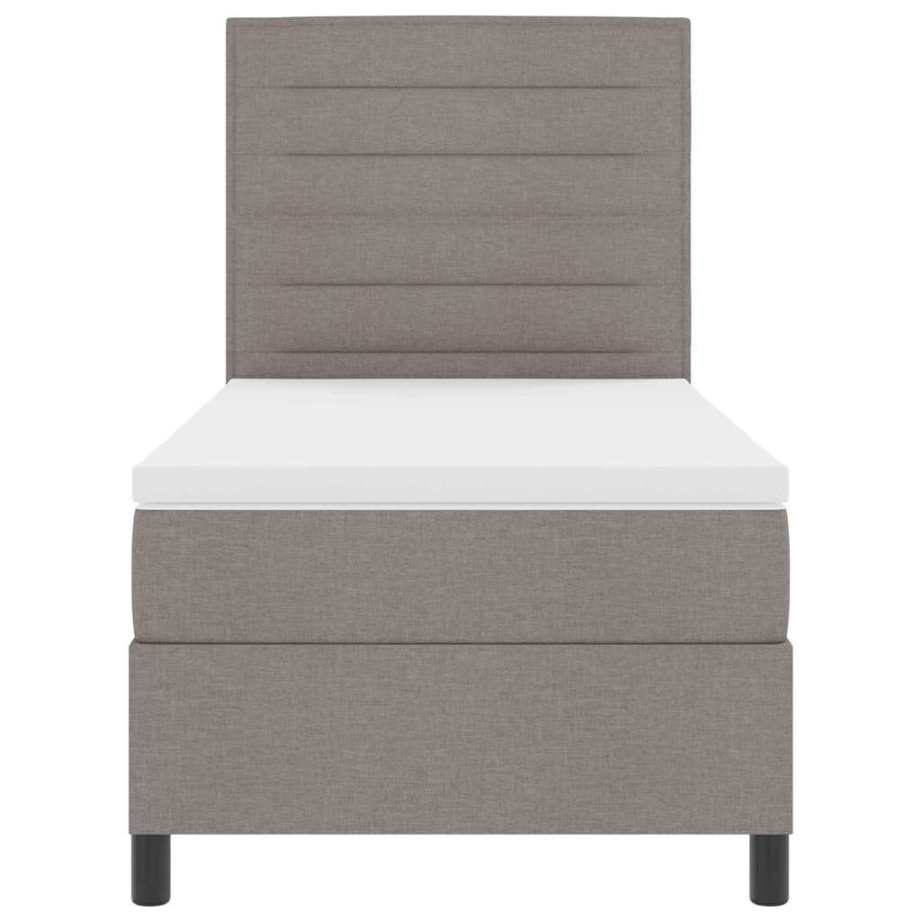 Postel s boxspringem s matrací s čelo Taupe 90 x 190 cm textil - obrázek 7