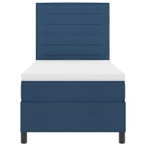 Postel s boxspringem s matrací s čelo Modrá 90 x 190 cm textil - obrázek 7