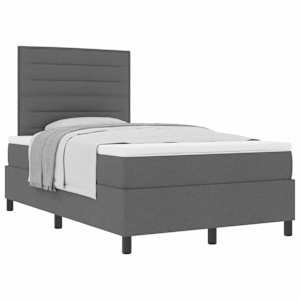 Postel s boxspringem s matrací Tmavě šedá 120 x 190 cm textil - obrázek 2