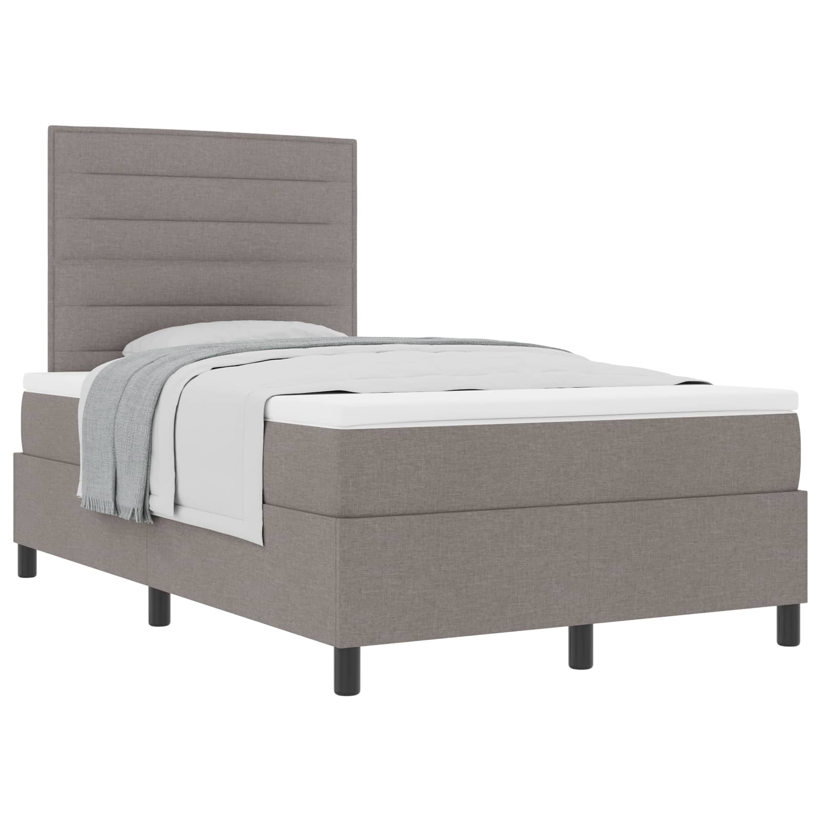 vidaXL Boxspringbed met hoofdeinde Taupe 120 x 190 cm Stof, foto 3