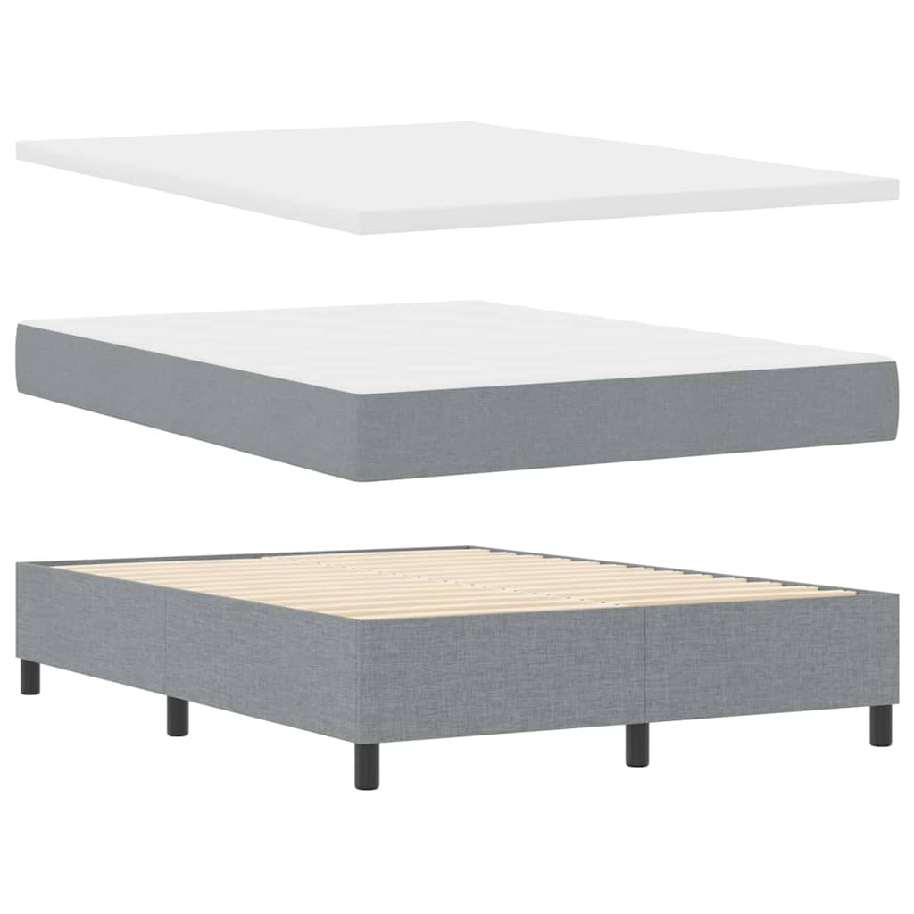 Postel s boxspringem s matrací Světle šedá 140 x 190 cm textil - obrázek 6