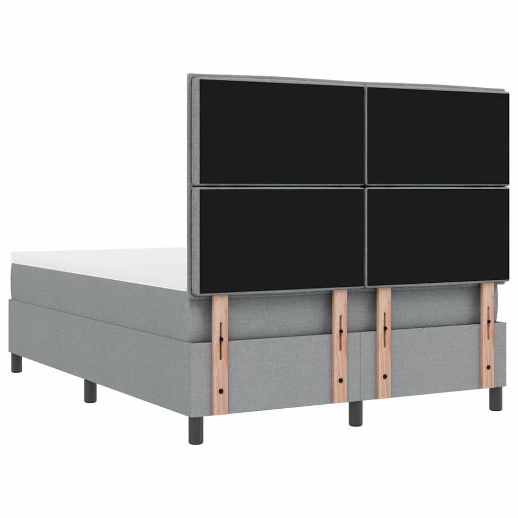 Postel s boxspringem s matrací Světle šedá 140 x 190 cm textil - obrázek 9