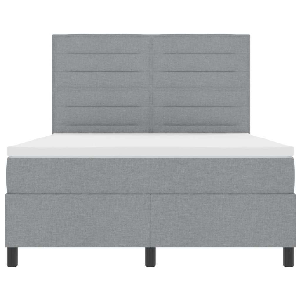 Postel s boxspringem s matrací Světle šedá 140 x 190 cm textil - obrázek 7