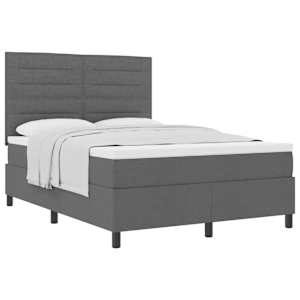 Postel s boxspringem s matrací Tmavě šedá 140 x 190 cm textil - obrázek 2