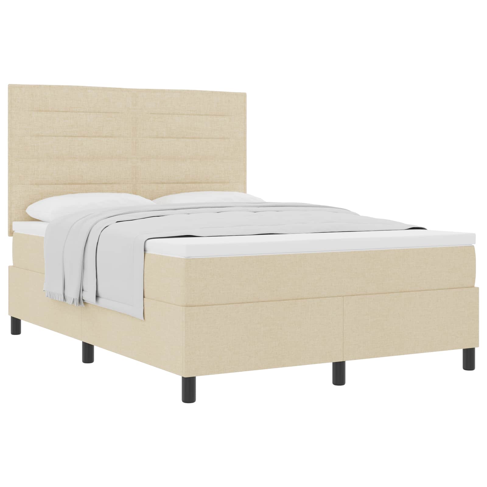 Thumbnail - vidaXL Boxspringbett mit Matratze Creme 140 x 190 cm Stoff