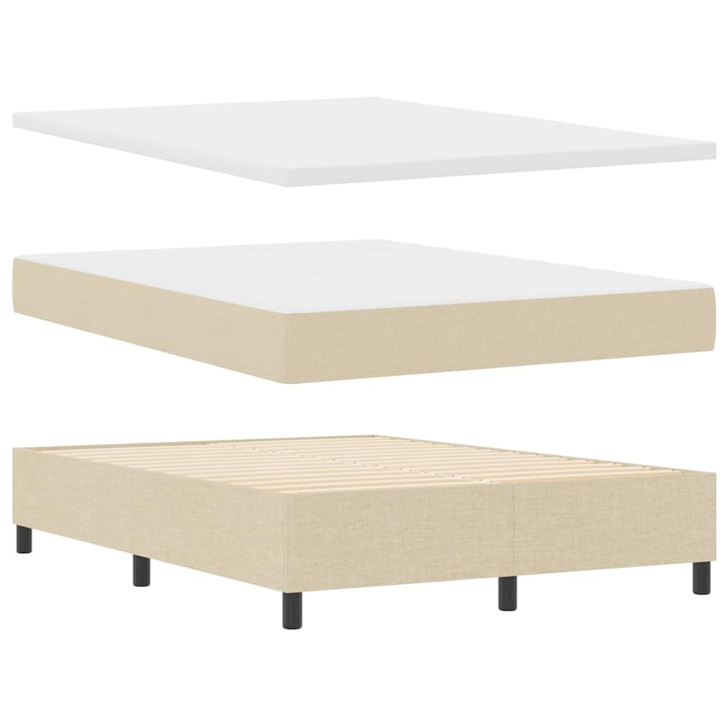 Postel s boxspringem s matrací Krémová 140 x 190 cm textil - obrázek 6