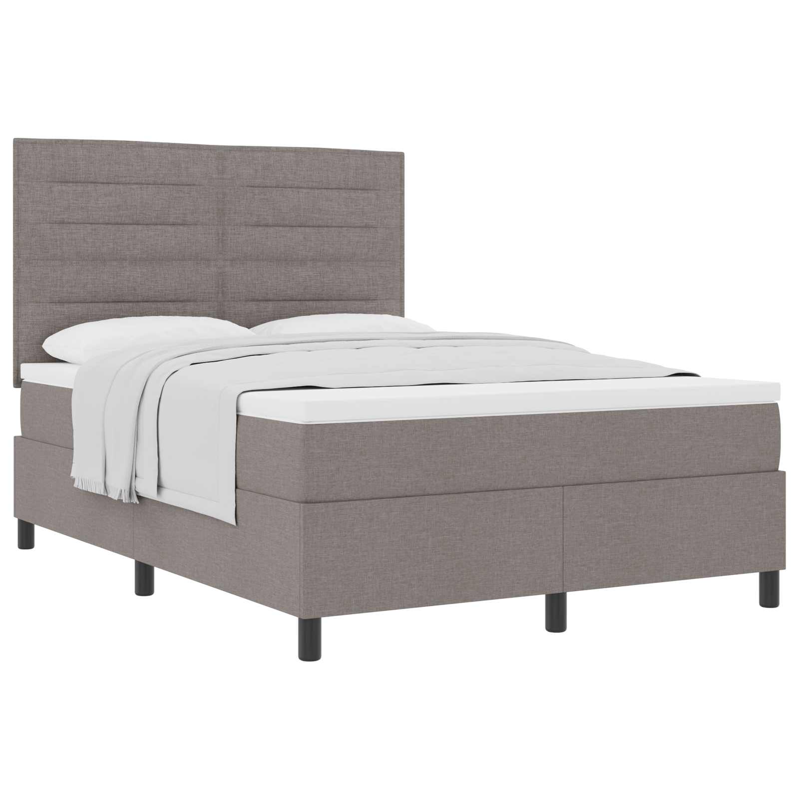 vidaXL Postel s boxspringem s čelo Taupe 160 x 200 cm textil