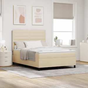 Postel s boxspringem s matrací Krémová 160 x 200 cm textil