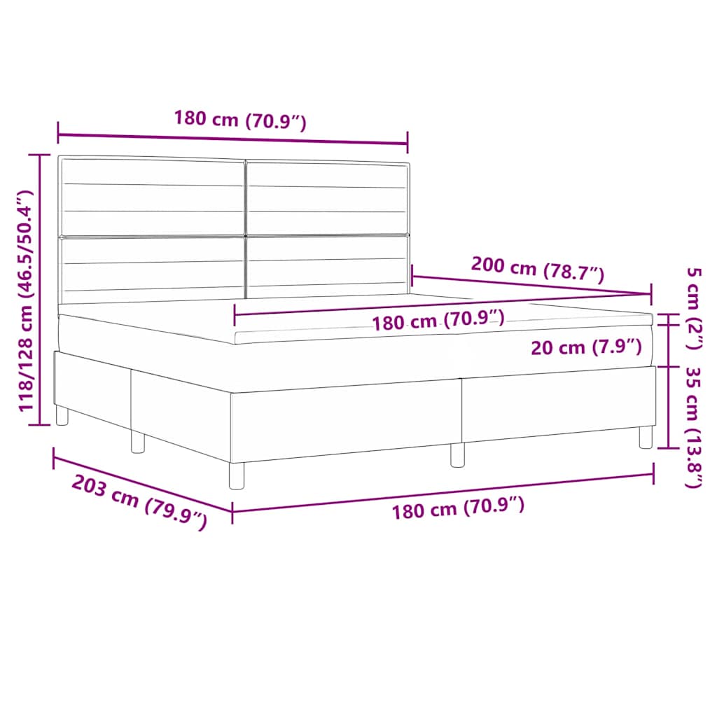 Postelja z vzmetnico z vzmetnico Svetlo siva 180 x 200 cm blago - slika 12