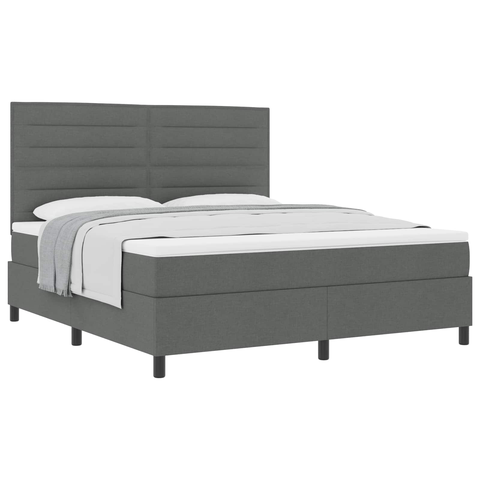 Thumbnail - vidaXL Boxspringbett mit Matratze Dunkelgrau 180 x 200 cm Stoff