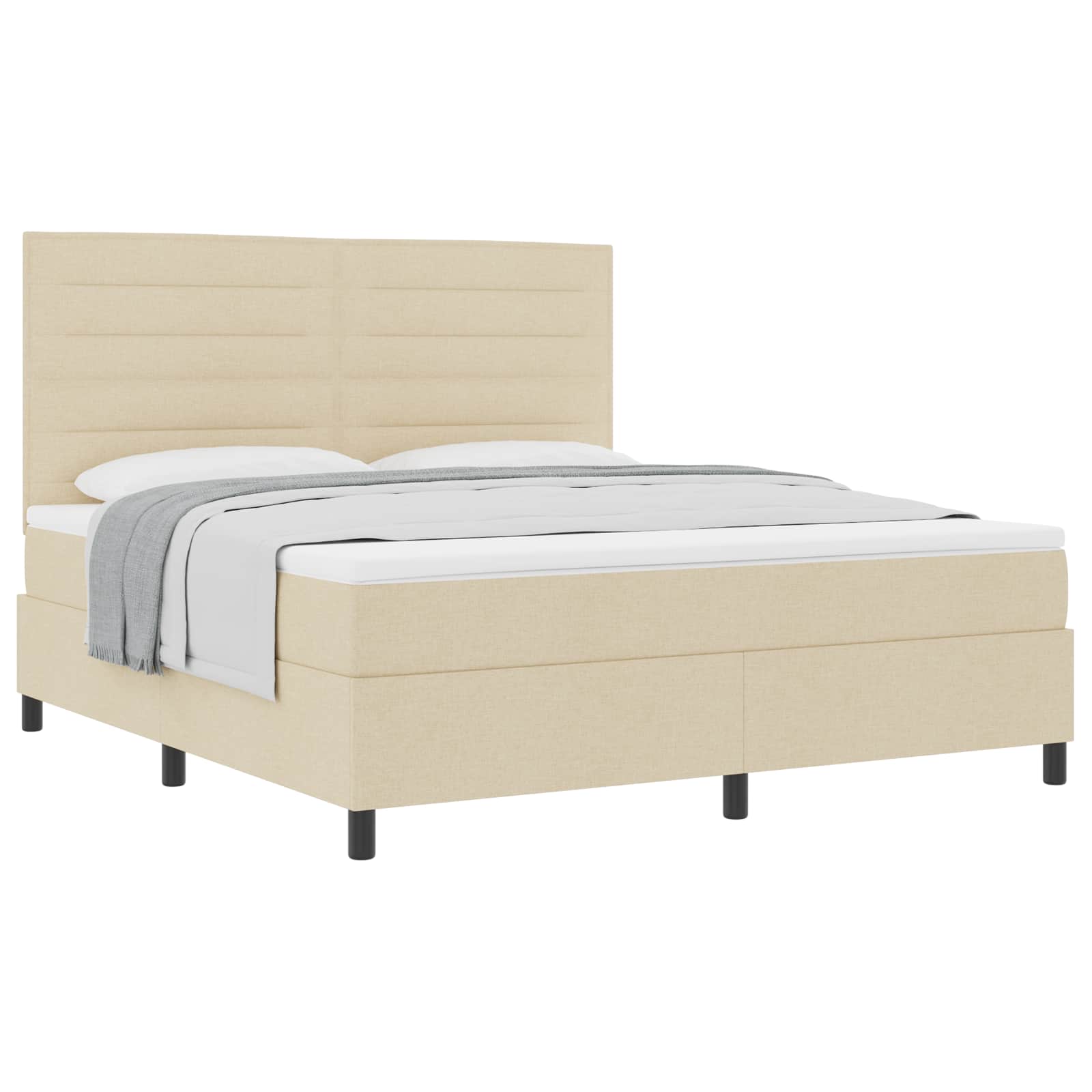 Thumbnail - vidaXL Boxspringbett mit Matratze Creme 180 x 200 cm Stoff