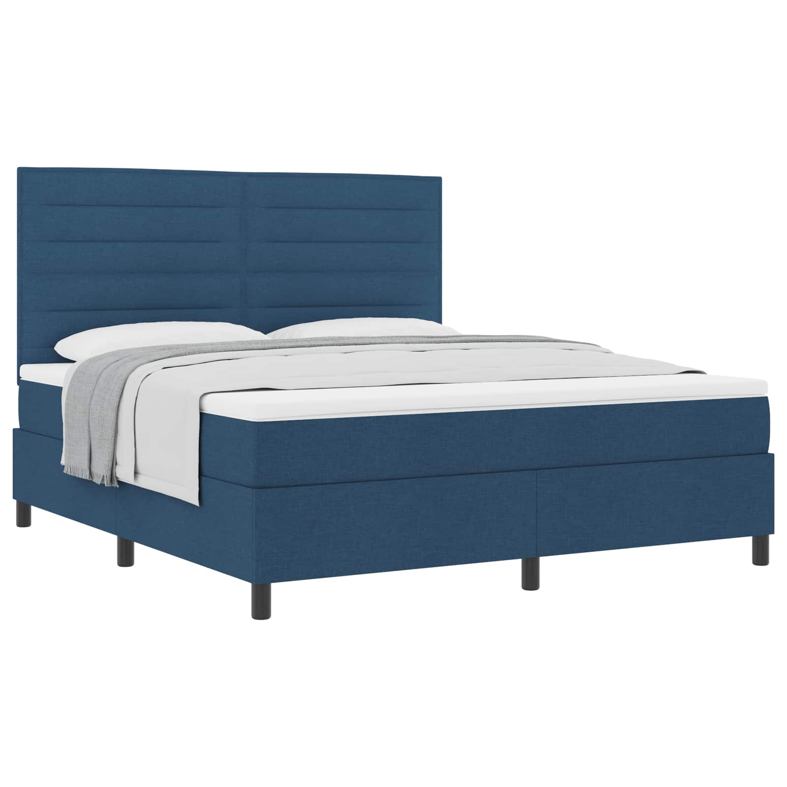 Thumbnail - vidaXL Boxspringbett mit Matratze mit Kopfteil Blau 180 x 200 cm Stoff