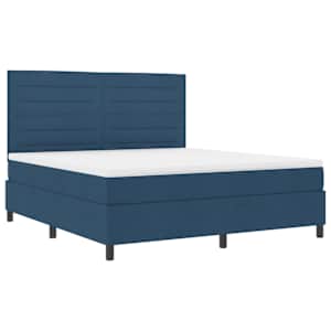 Postel s boxspringem s matrací s čelo Modrá 180 x 200 cm textil - obrázek 5