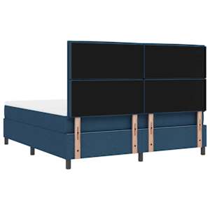 Postel s boxspringem s matrací s čelo Modrá 180 x 200 cm textil - obrázek 9