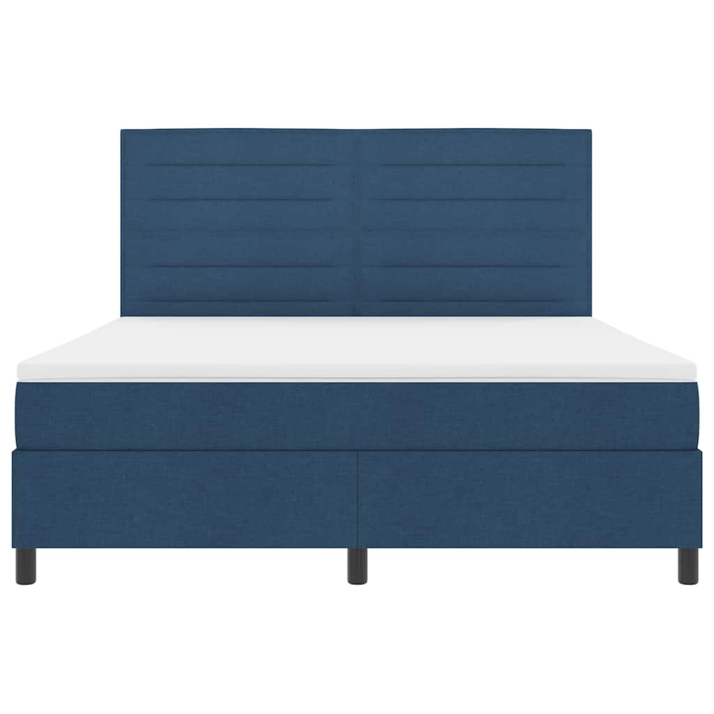 Postel s boxspringem s matrací s čelo Modrá 180 x 200 cm textil - obrázek 7