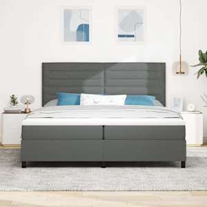Postel s boxspringem s matrací Tmavě šedá 200 x 200 cm textil - obrázek 3